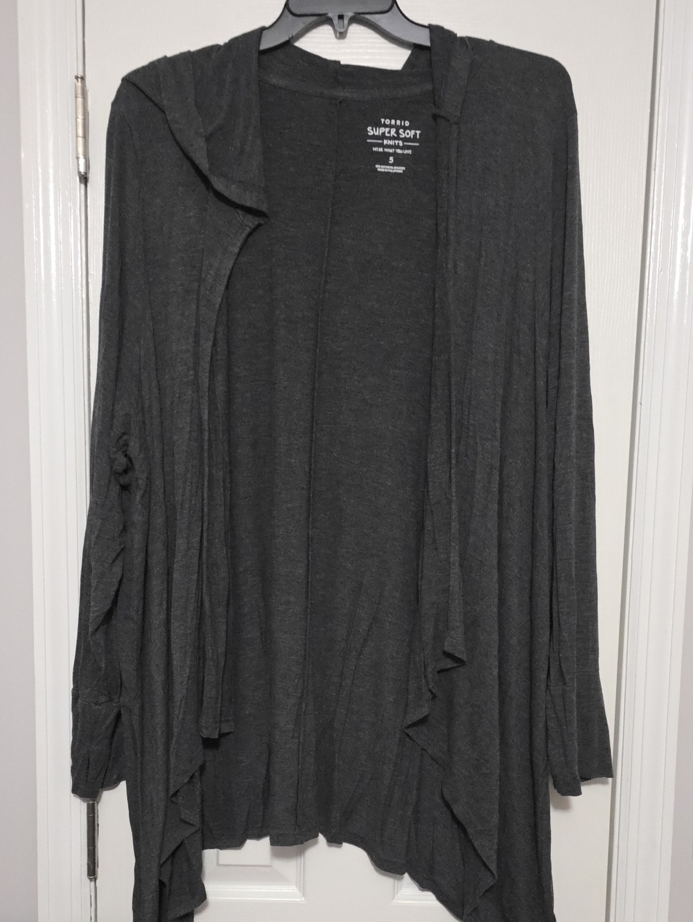 torrid Charcoal Hooded Open-Front Super Soft Cardigan